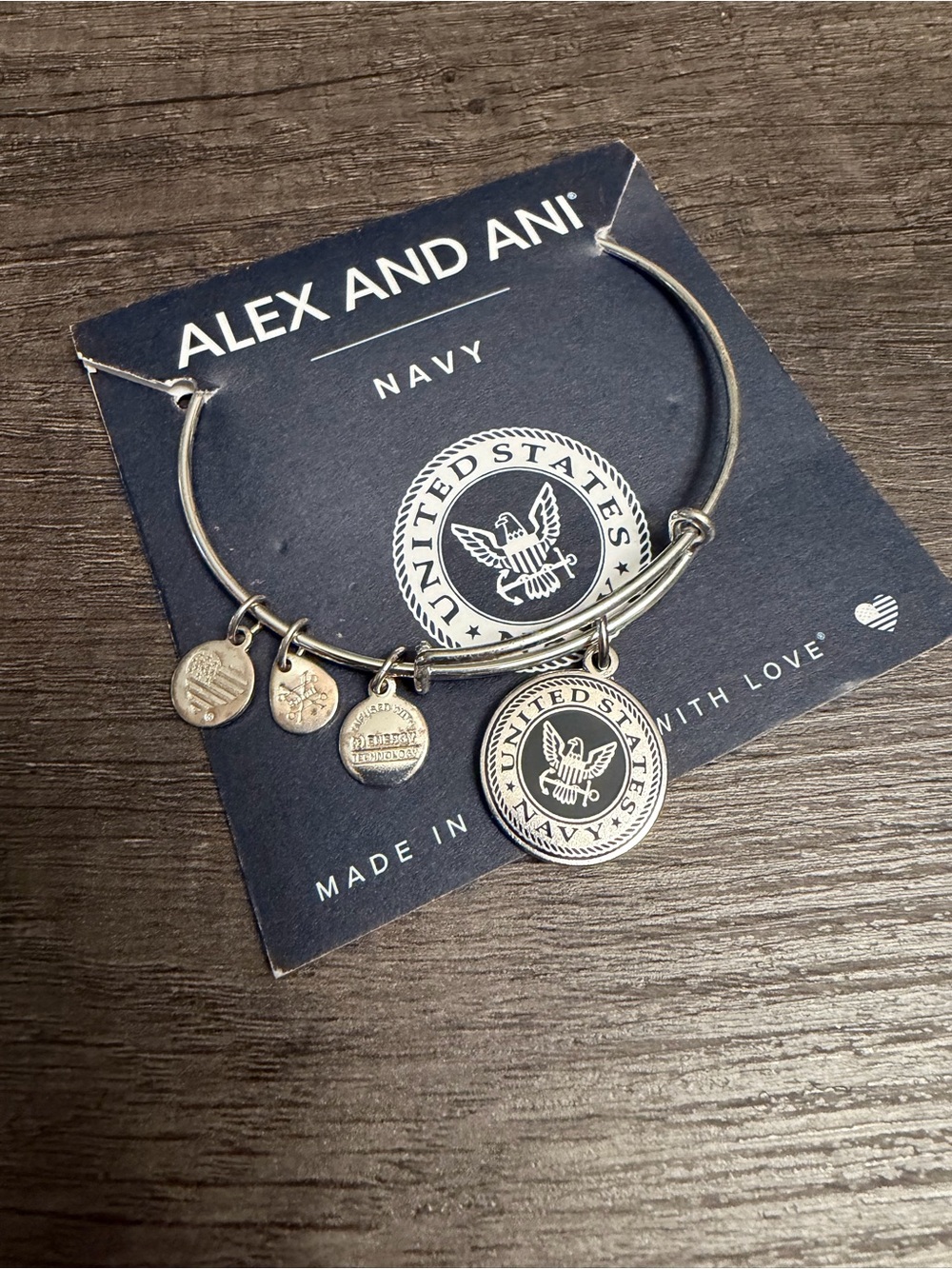 Alex and Ani U.S. Navy Charm Bangle Bracelet